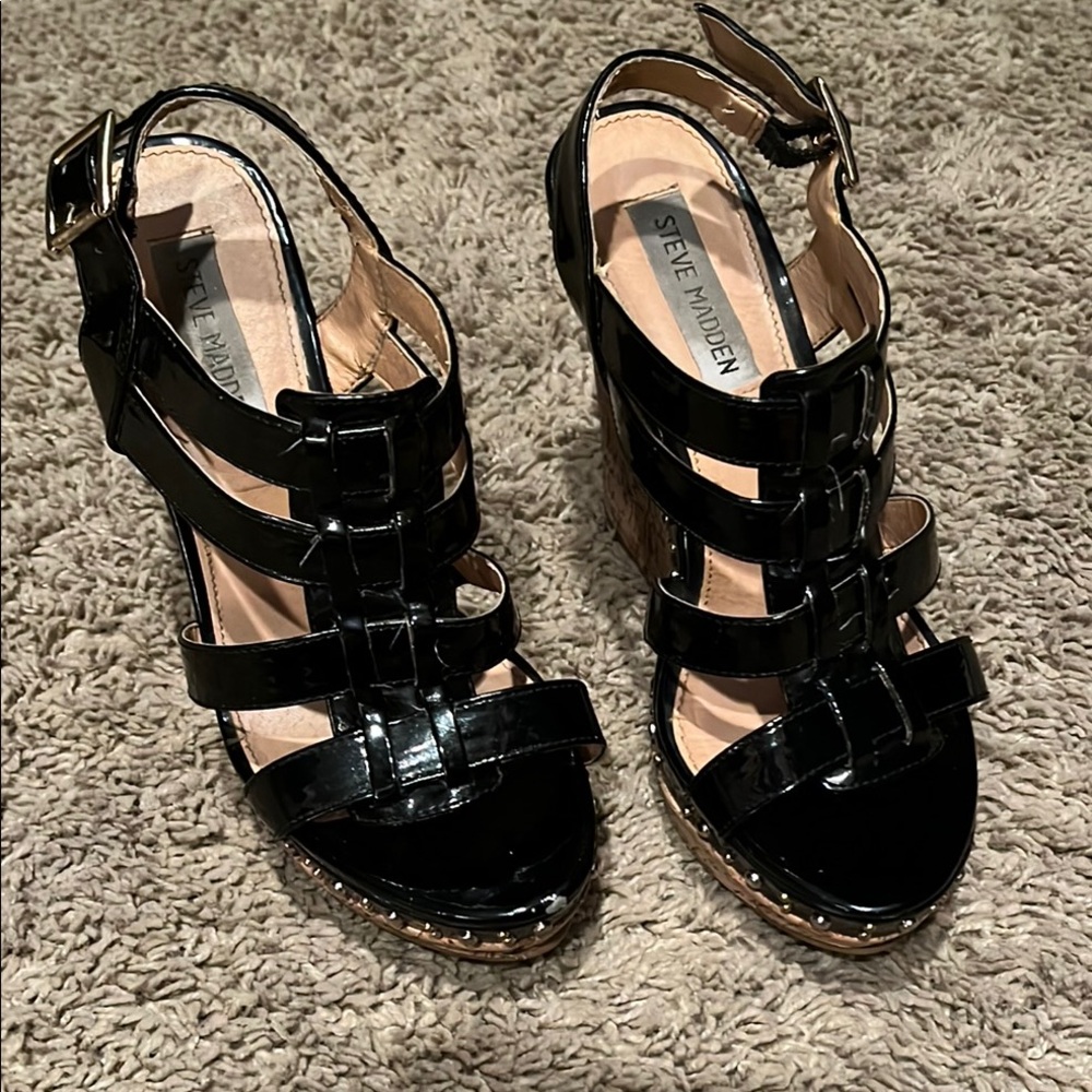 Steve Madden Black Strappy Women's Sandals